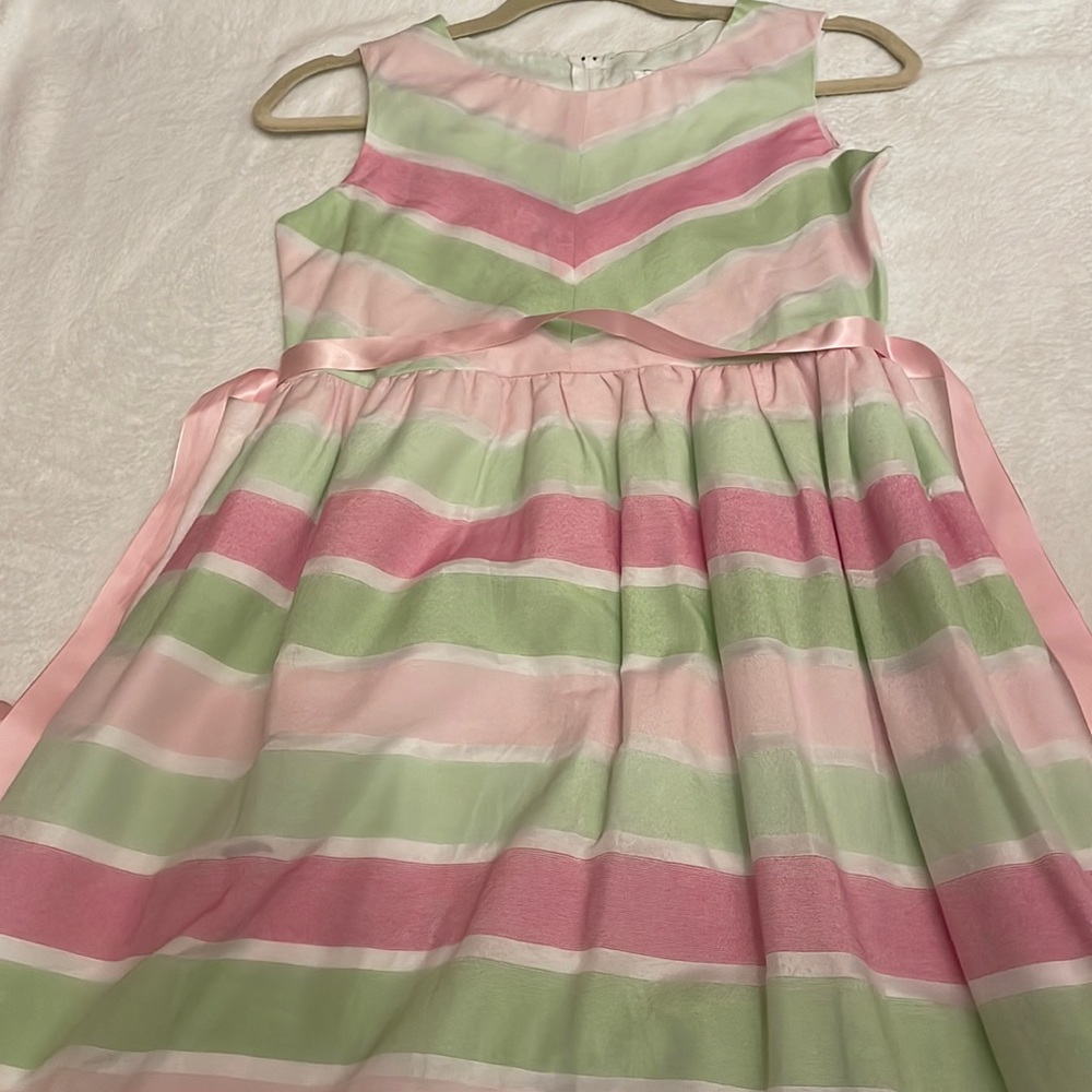 Girls Light Pink and Green Dress - Size 16